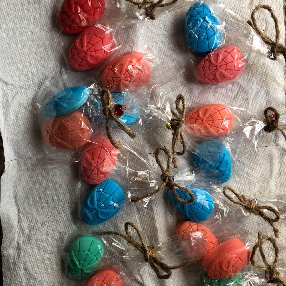 12 packages Total 24 Handmade spiderman soap ! Perfect for birthday party !